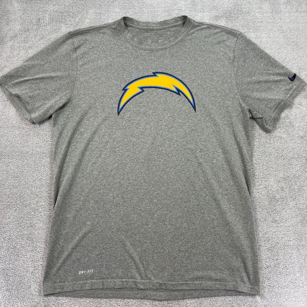 Nike T-Shirt Men Large Gray Los Angeles Chargers NFL Dri-Fit 812863-063 Tee